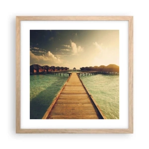 Affiche dans un chêne clair - Poster - Invitation chaleureuse - 40x40 cm