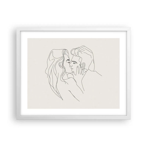 Affiche dans un cadre blanc - Poster - Enlacé de sentiment - 50x40 cm