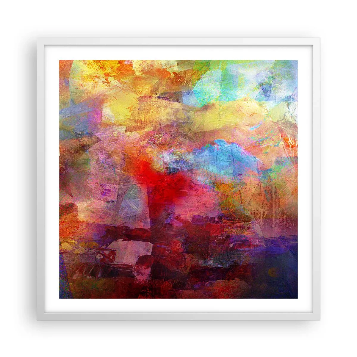 Affiche dans un cadre blanc - Poster - Regardez à l'intérieur de l'arc-en-ciel - 60x60 cm
