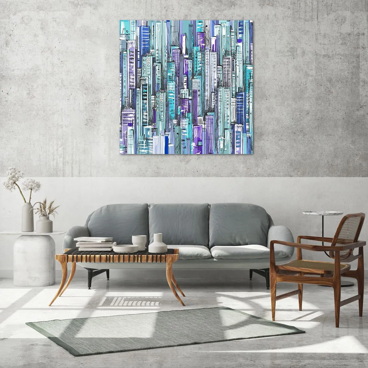 Impression sur verre - Image sur verre - Bleuâtre avec le ciel - 70x70 cm