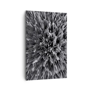 Impression sur toile - Image sur toile - Structure abstraite en nuances de gris - 80x120cm - Ça ne peut pas être plus dur que ça - Décoration murale moderne pour le salon et la chambre ARTTOR
