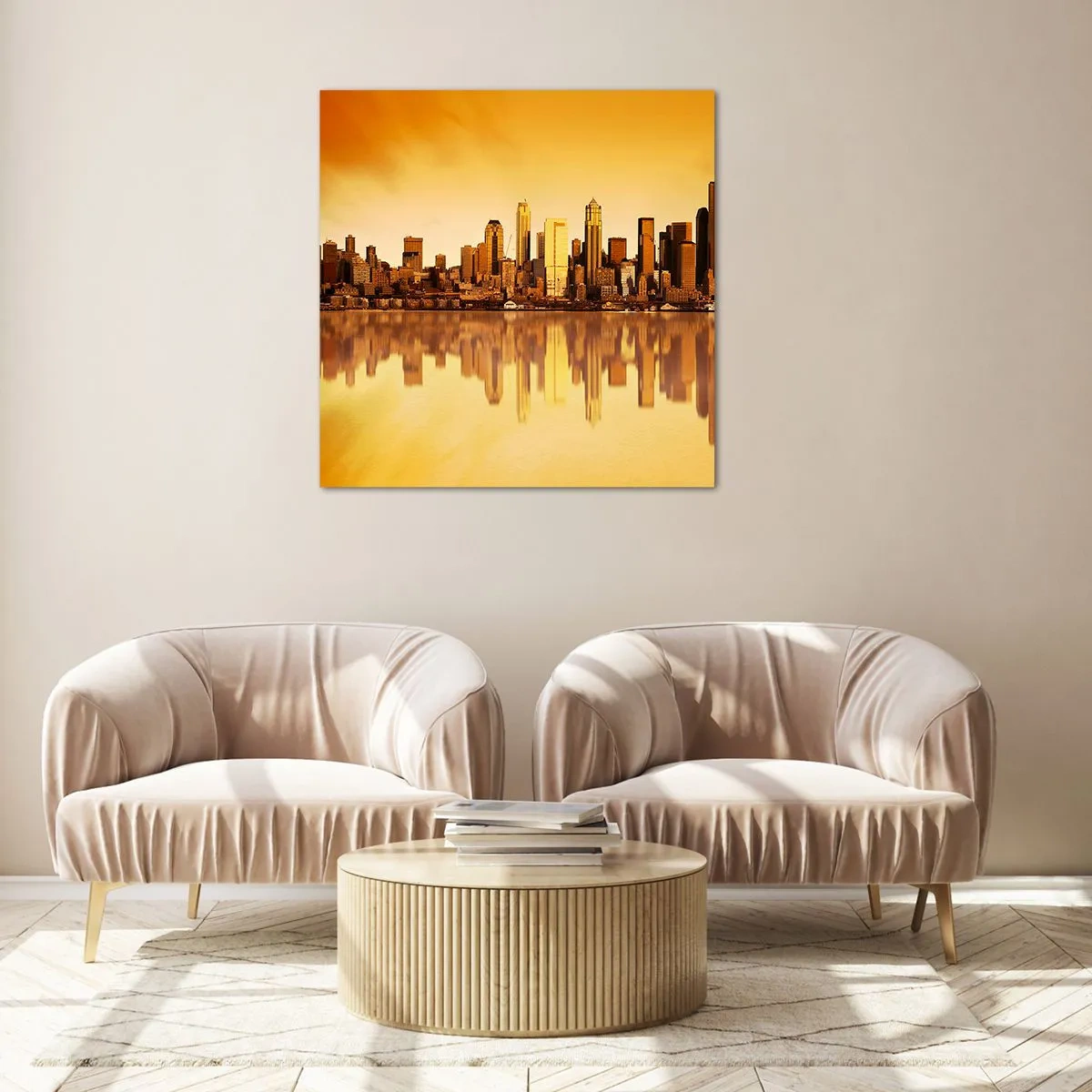 Impression sur verre - Image sur verre - Le silence de la métropole - 70x70 cm