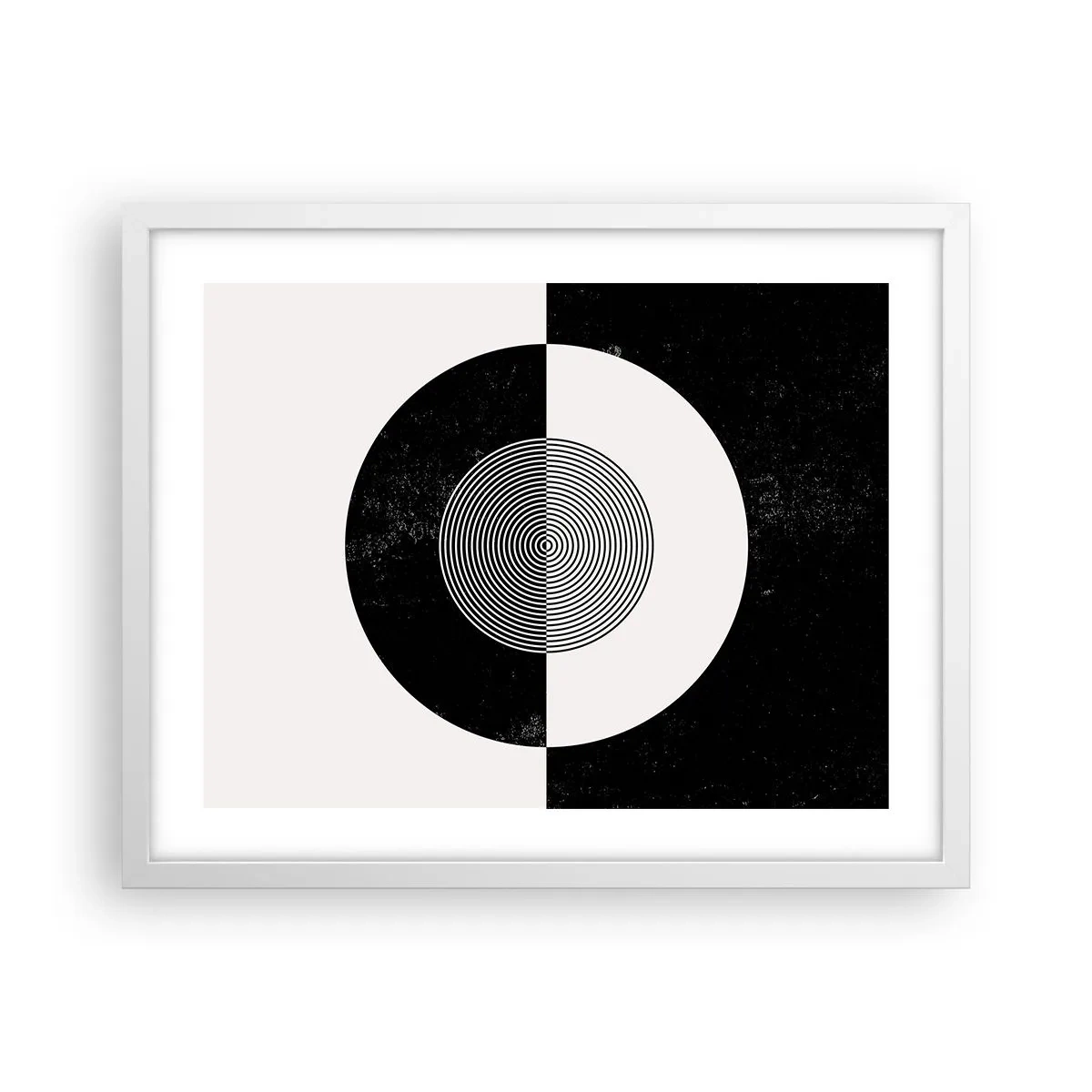 Affiche dans un cadre blanc - Poster - Harmonie de noir et blanc - 50x40 cm