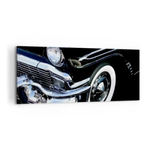 Impression sur toile - Image sur toile - Classique en argent, noir et blanc - 100x40 cm