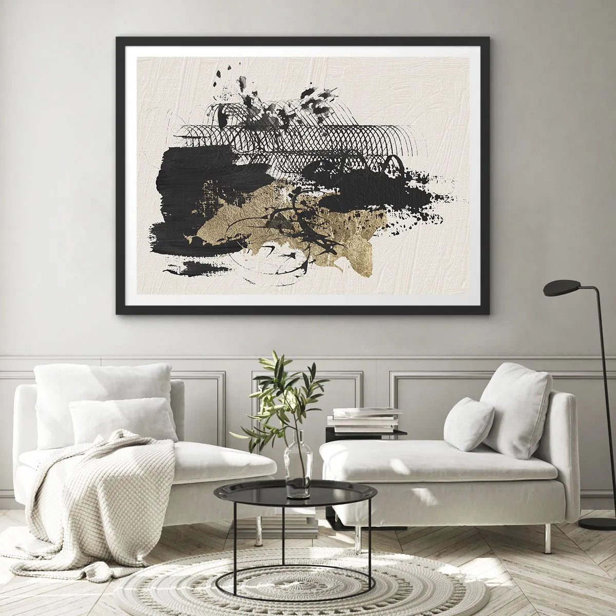 Affiche dans un cadre noir - Poster - Composer avec passion - 91x61 cm