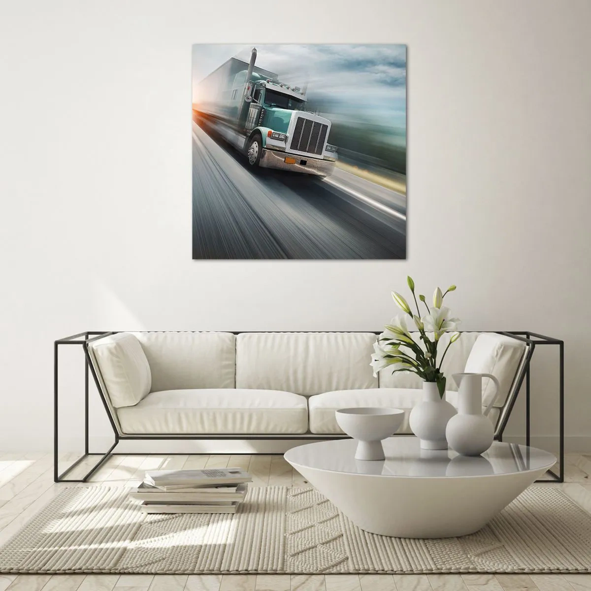 Impression sur verre - Image sur verre - Le géant américain est en fuite - 40x40 cm