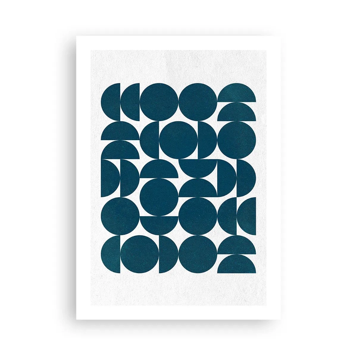 Affiche - Poster - Composition géométrique avec des cercles bleus - 50x70cm - Cercles et demi-cercles - Décoration murale moderne pour le salon et la chambre ARTTOR