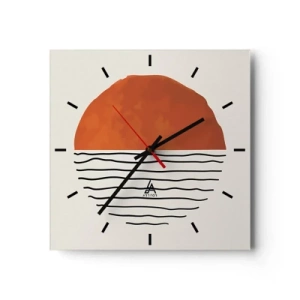Horloge murale - Pendule murale - Dans un climat japonnais - 40x40 cm