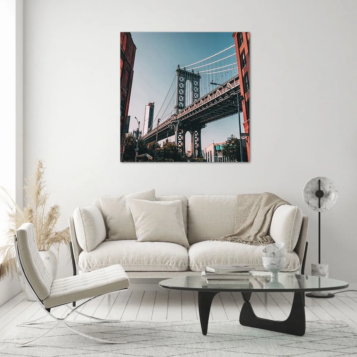 Impression sur verre - Image sur verre - Sur les vagues de la ville - 40x40 cm