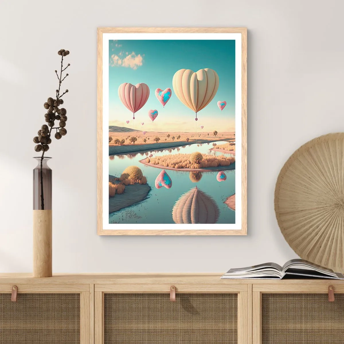 Affiche dans un chêne clair - Poster - L'amour te permet de t'élever - 40x50 cm