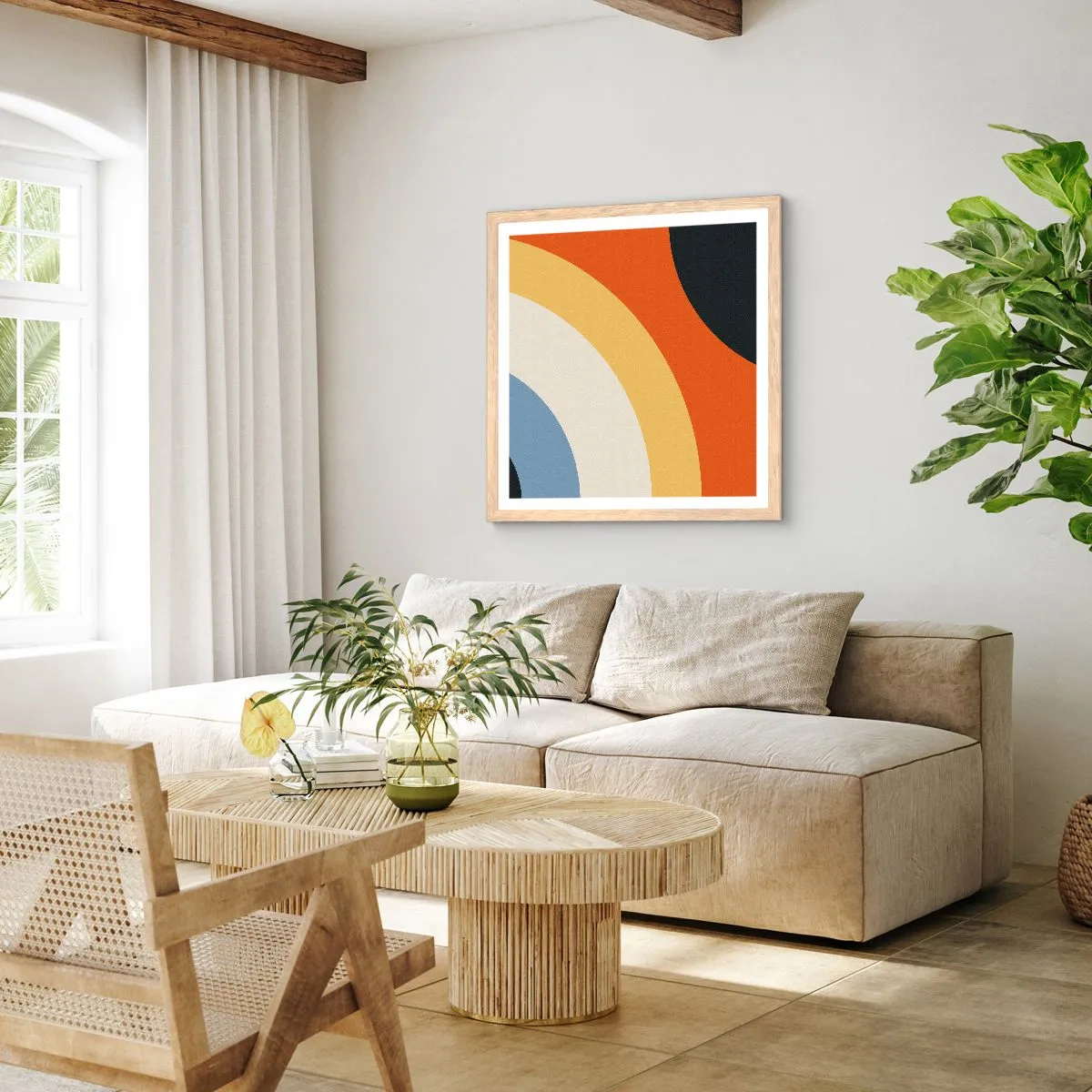 Affiche dans un chêne clair - Poster - Vers son soi - 60x60 cm