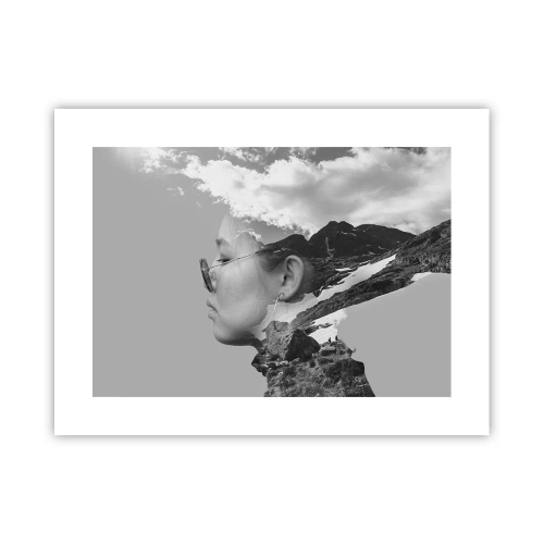 Affiche - Poster - Portrait de montagnes et nuages - 40x30 cm