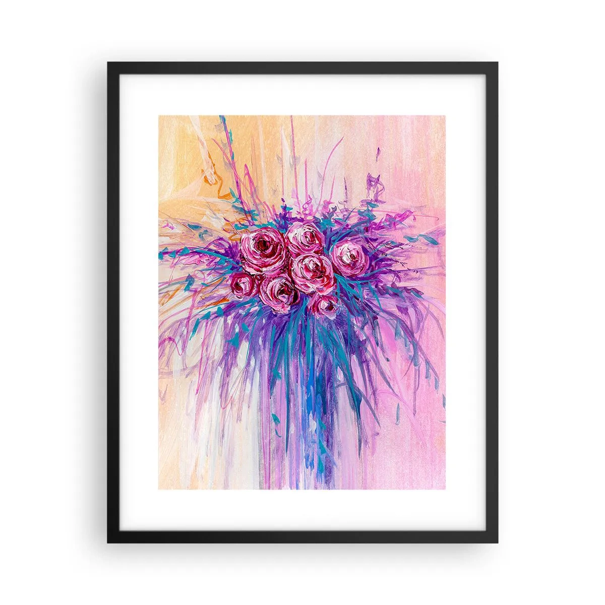 Affiche dans un cadre noir - Poster - Fontaine aux roses - 40x50 cm