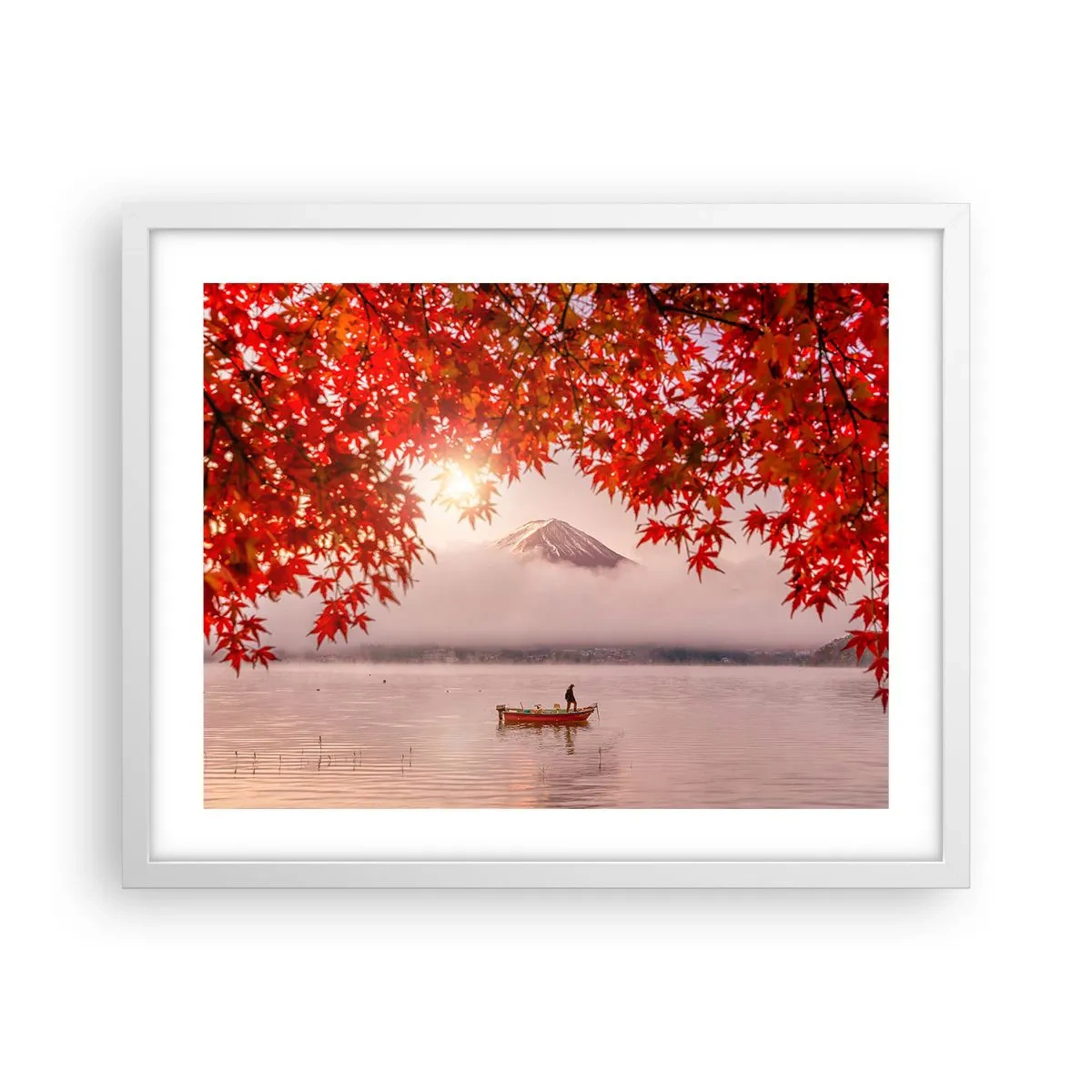 Affiche dans un cadre blanc - Poster - Dans le climat japonais - 50x40 cm