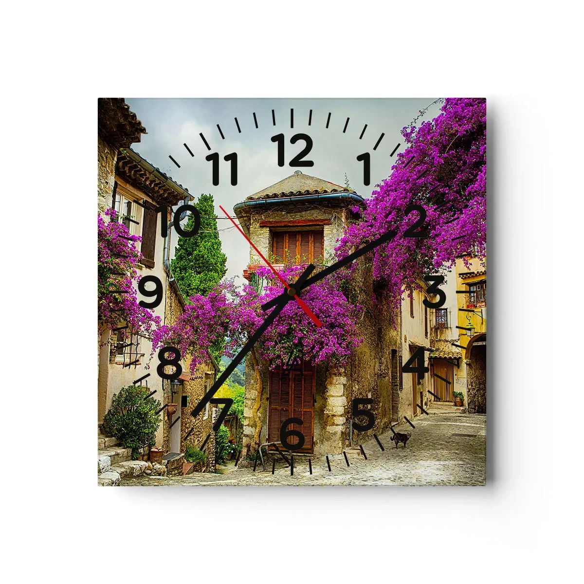 Horloge murale - Pendule murale - Sous un dais fleuri - 40x40 cm