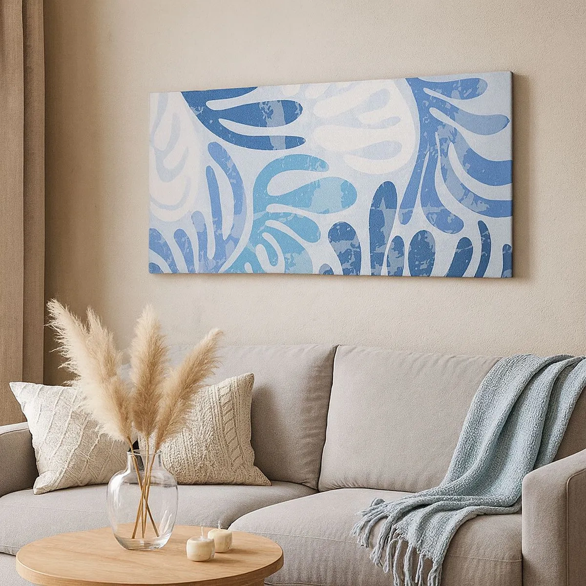 Impression sur toile - Image sur toile - Fougères bleues - 100x40 cm