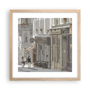 Affiche dans un chêne clair - Poster - Joie de la ville - 40x40 cm