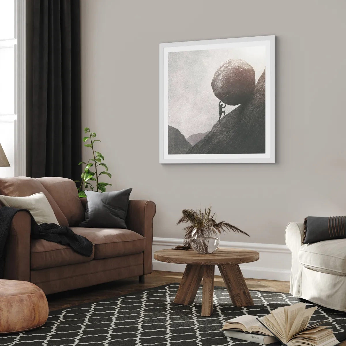 Affiche dans un cadre blanc - Poster - Je crois contre tout espoir - 60x60 cm