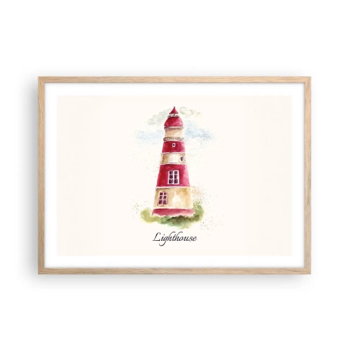 Affiche dans un chêne clair - Poster - Il y a toujours beau temps autour - 70x50 cm