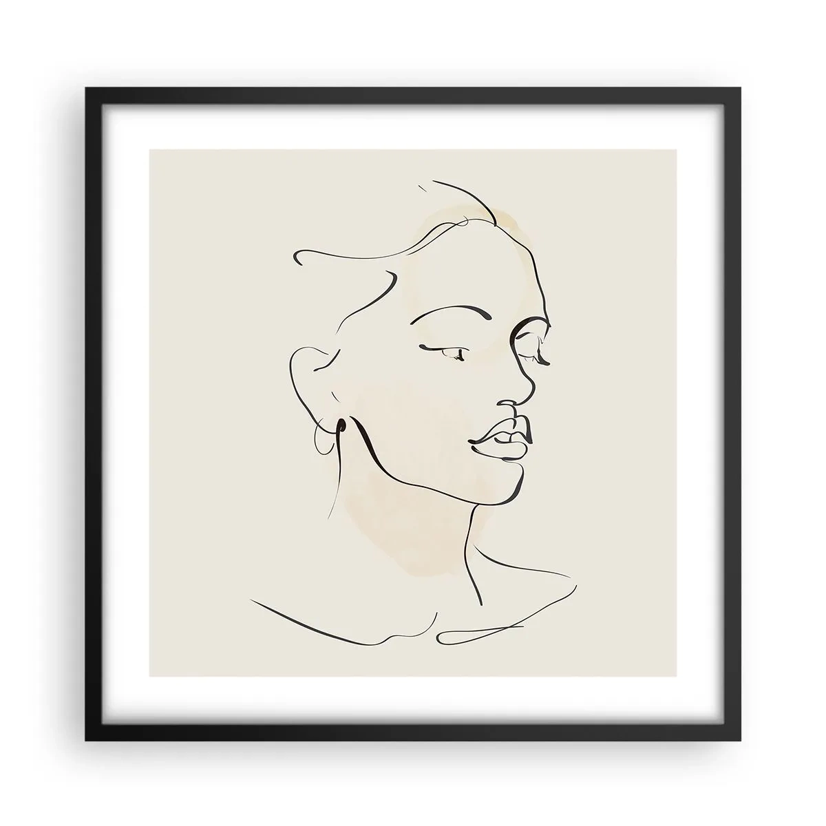 Affiche dans un cadre noir - Poster - Une ligne certaine - 50x50 cm