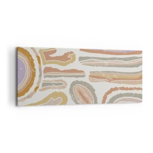 Impression sur toile - Image sur toile - Coupes transversales colorées de formes abstraites - 120x50cm - Coupes transversales colorées - Décoration murale moderne pour le salon et la chambre ARTTOR