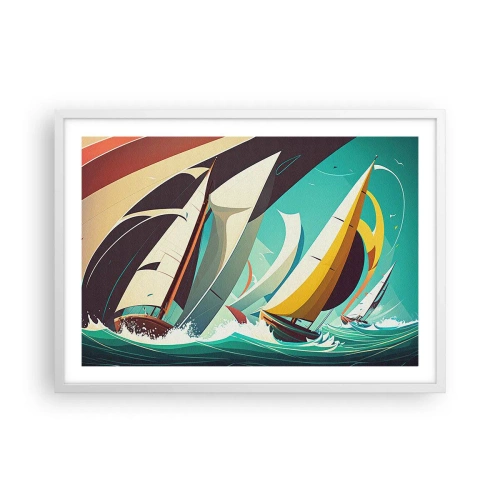 Affiche dans un cadre blanc - Poster - Bonne chance avec les éléments - 70x50 cm