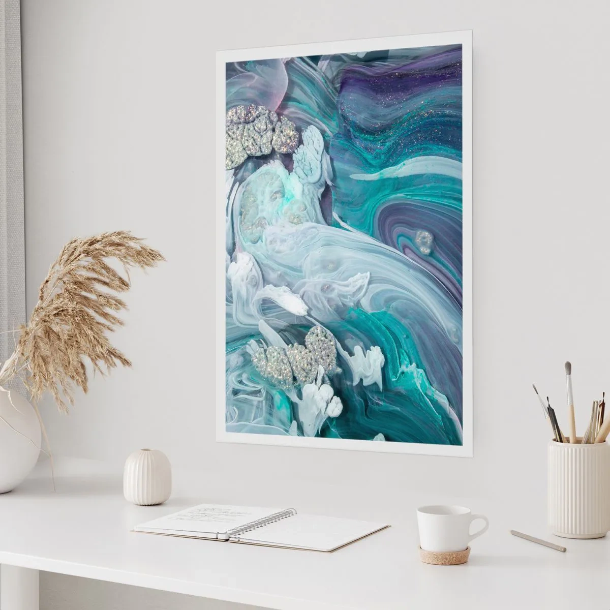 Affiche - Poster - Courants bleus - 40x50 cm