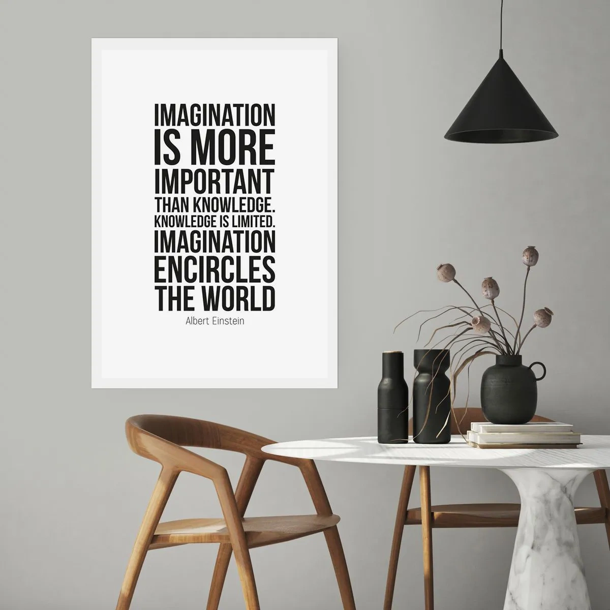 Affiche - Poster - Einstein sur le pouvoir de l'imagination - 40x50 cm
