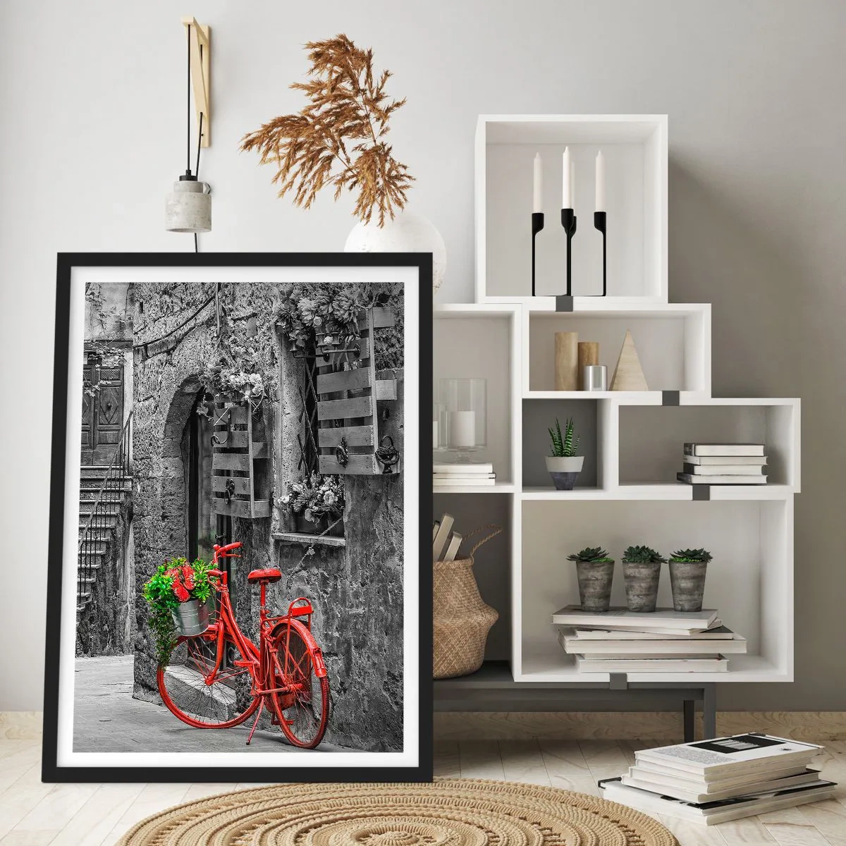 Affiche dans un cadre noir - Poster - Ruelle toscane - 30x40 cm