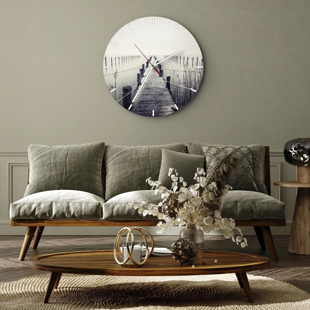 Horloge murale - Pendule murale - Plongez dans la paix - 40x40 cm