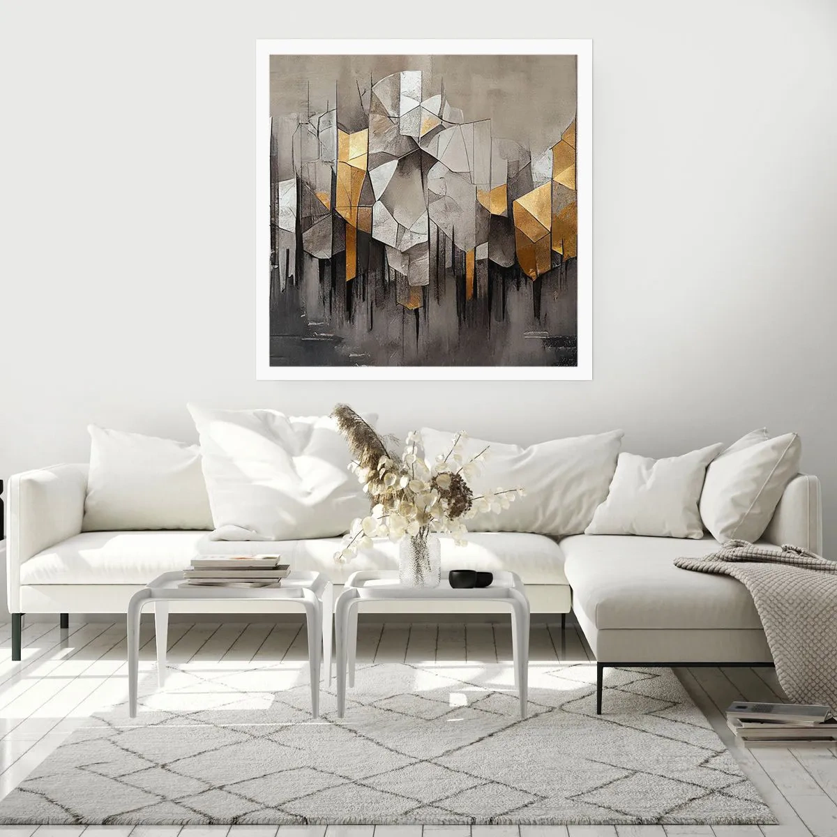 Affiche - Poster - Composition de glace et de lumière - 40x40 cm