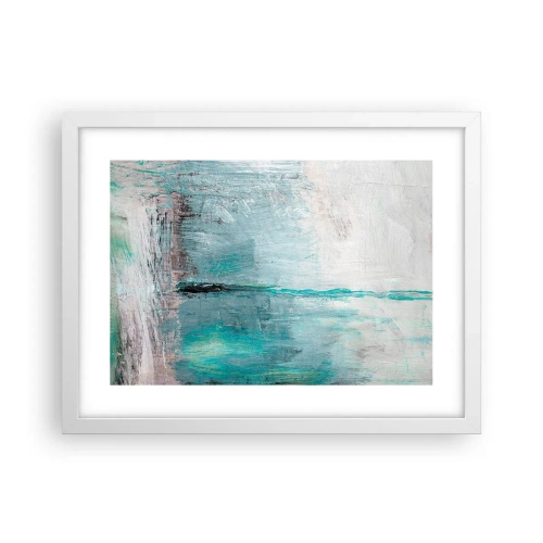Affiche dans un cadre blanc - Poster - Horizontalement en bleu - 40x30 cm