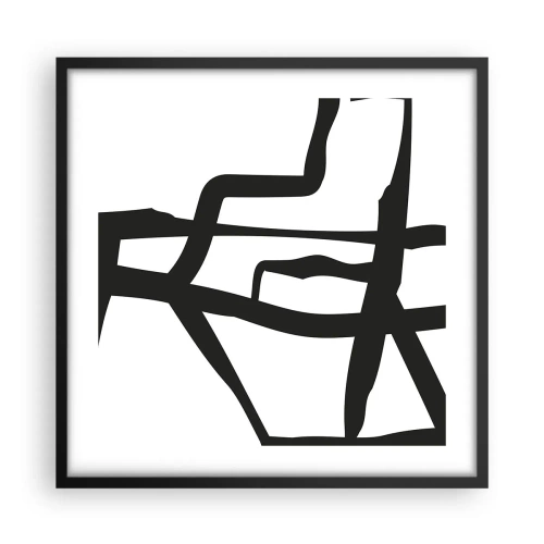 Affiche dans un cadre noir - Poster - Conception noir et blanc - 50x50 cm