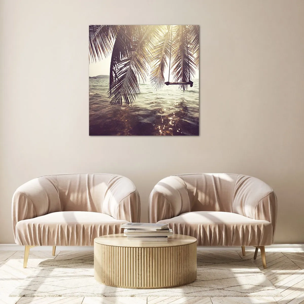 Impression sur verre - Image sur verre - Vous pouvez vous balancer dans les nuages ​​à volonté - 40x40 cm