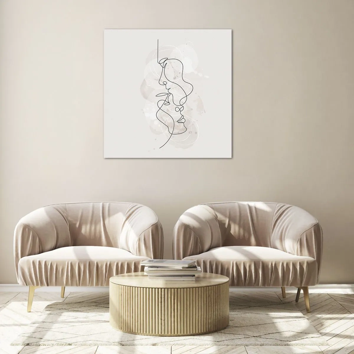 Impression sur verre - Image sur verre - Emmêlé dans une étreinte - 50x50 cm