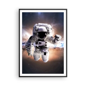 Affiche dans un cadre noir - Poster - Salutations de l'espace - 70x100 cm