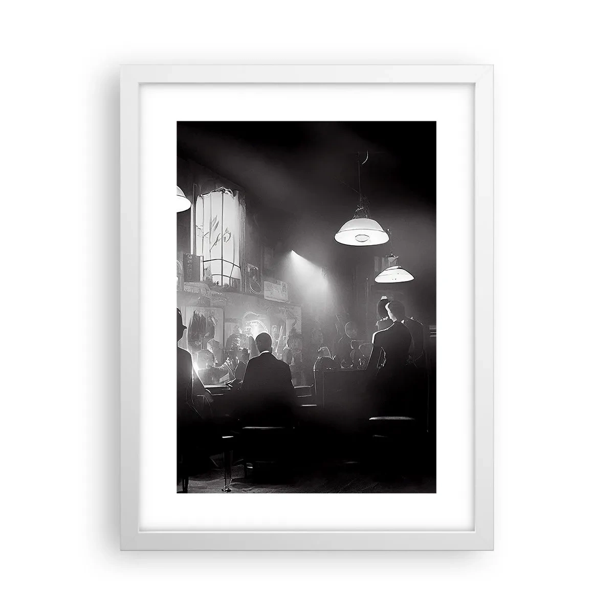 Affiche dans un cadre blanc - Poster - Dans une ambiance jazz - 30x40 cm