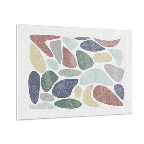 Impression sur verre - Image sur verre - Pierres décoratives de couleurs en poudre sous forme de mosaïque - 100x70cm - Une mosaïque de couleurs poudrées - Décoration murale moderne pour le salon et la chambre ARTTOR