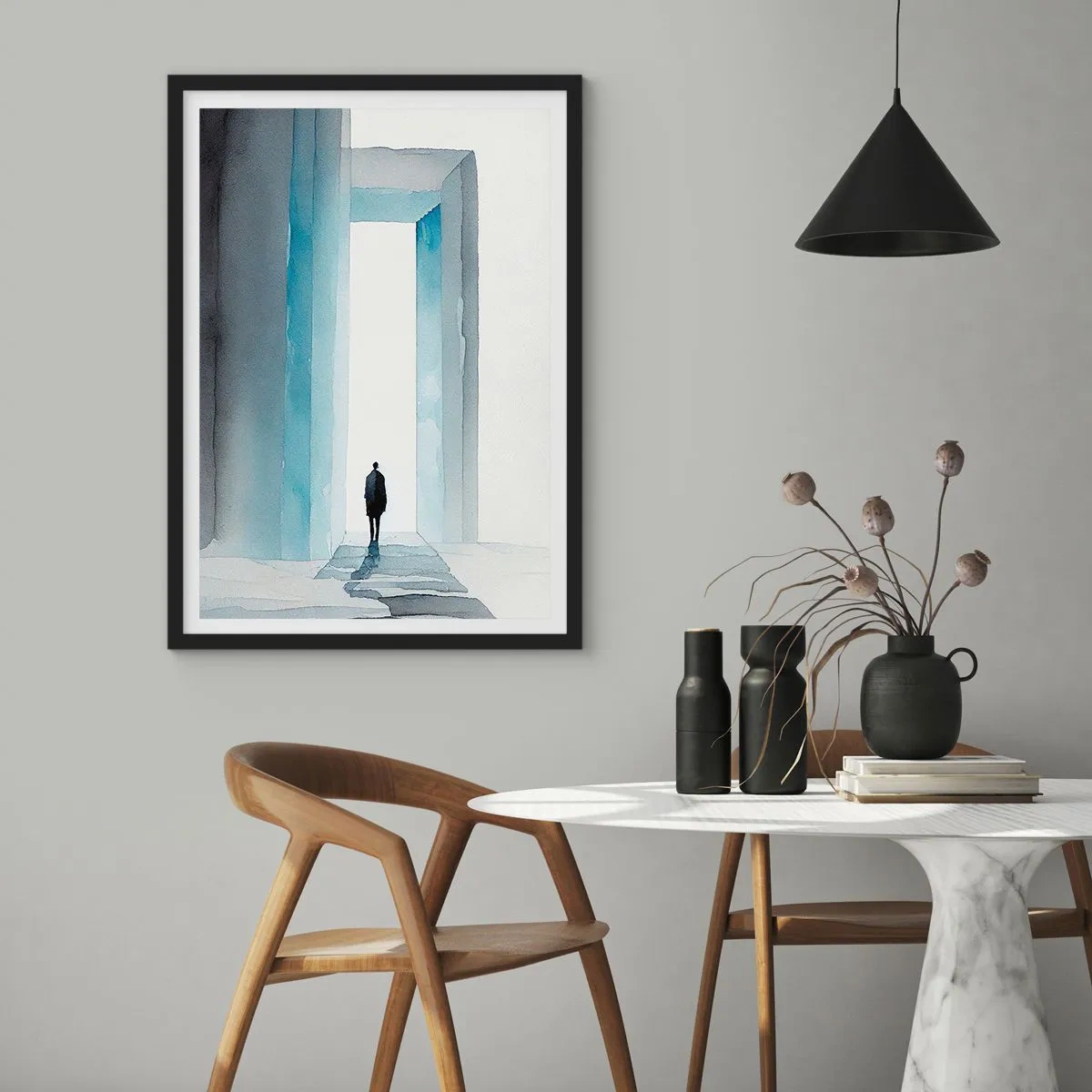 Affiche dans un cadre noir - Poster - Vivez sans limites - 30x40 cm