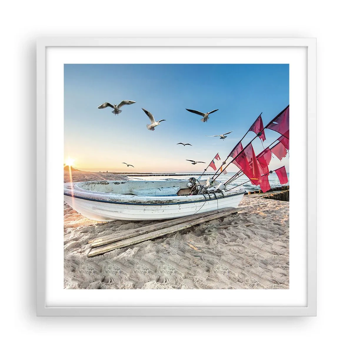 Affiche dans un cadre blanc - Poster - Repos mérité - 50x50 cm