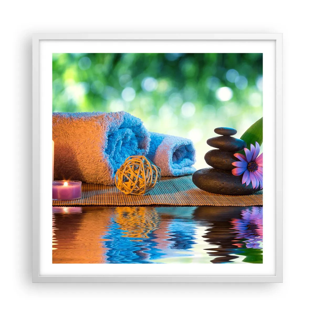 Affiche dans un cadre blanc - Poster - Temps pour le corps - 60x60 cm