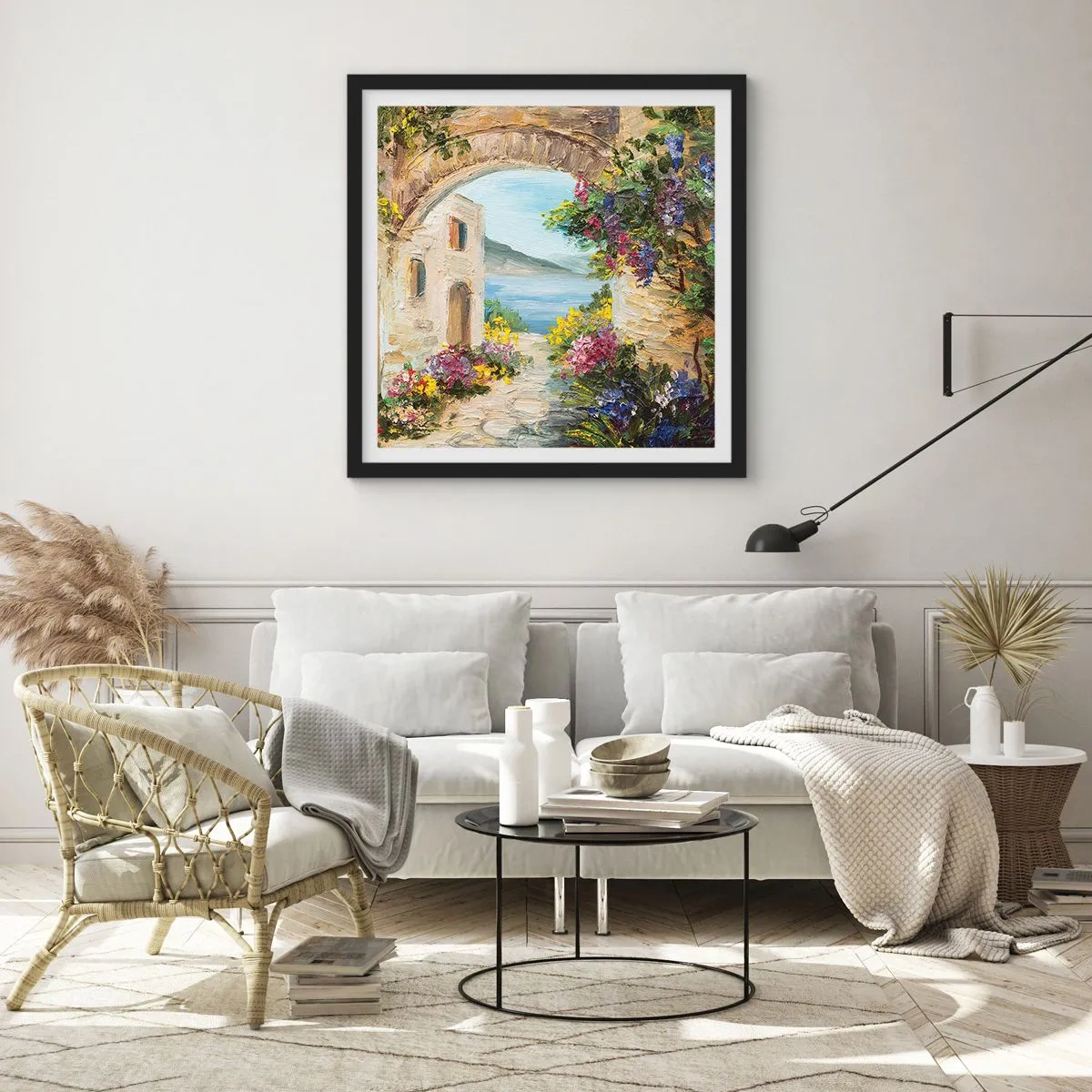 Affiche dans un cadre noir - Poster - Le charme d'une province côtière - 50x50 cm