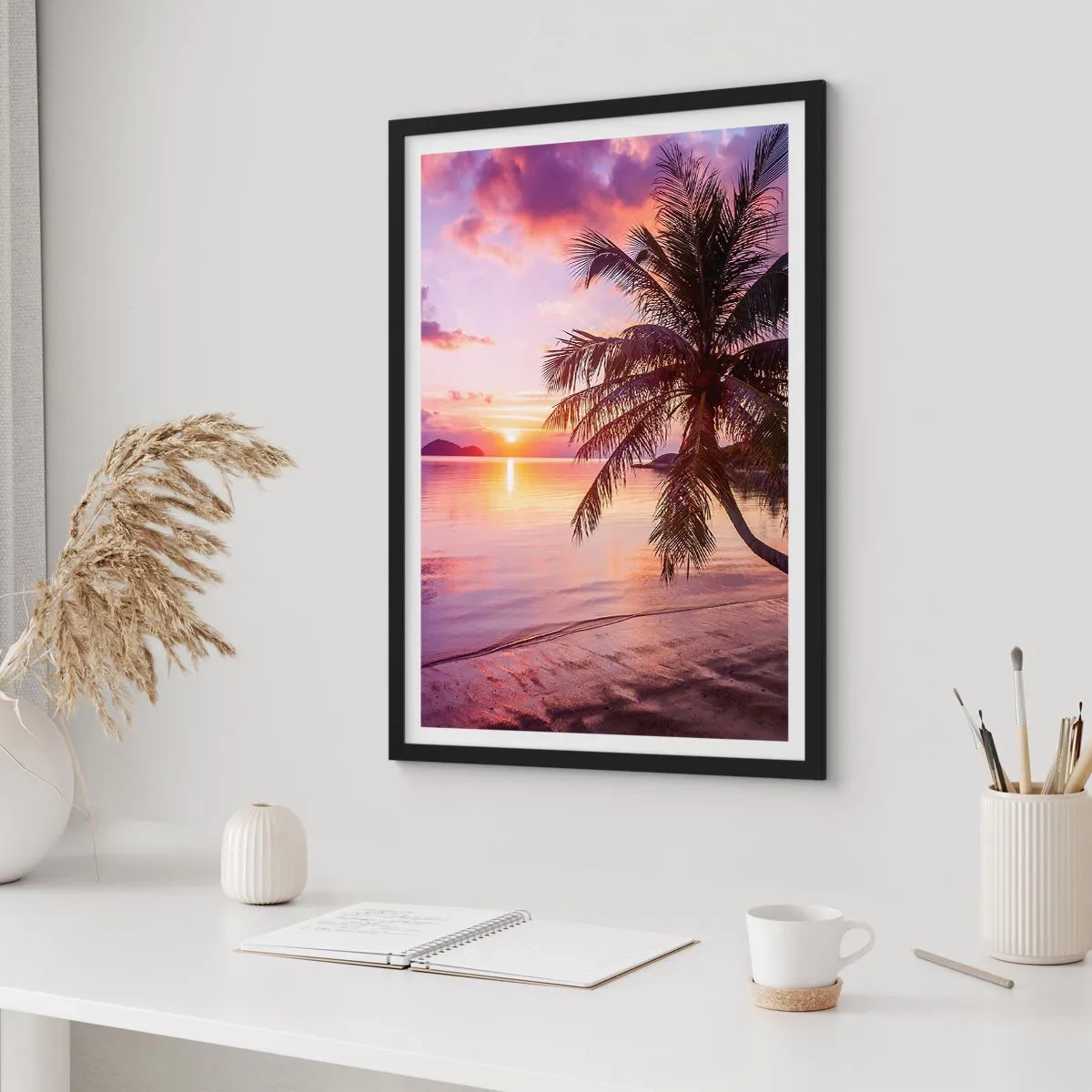 Affiche dans un cadre noir - Poster - Le bonheur à l'horizon - 40x50 cm