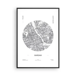 Affiche dans un cadre noir - Poster - Anatomie de Varsovie - 70x100 cm