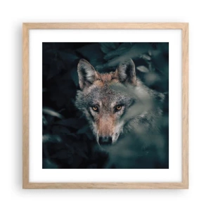 Affiche dans un chêne clair - Poster - Chasseur - 40x40 cm