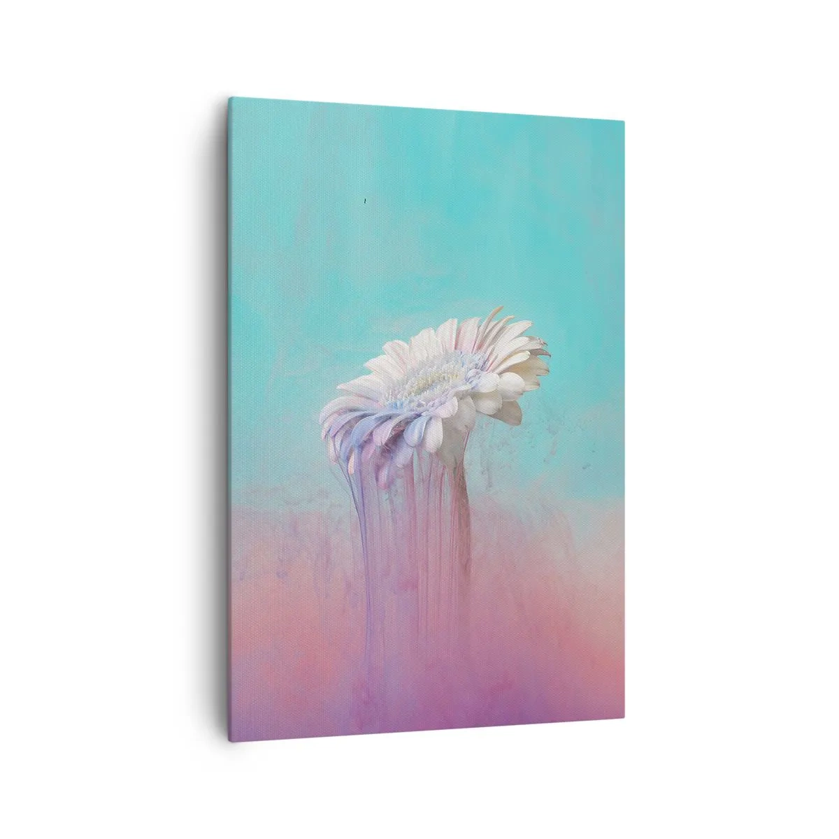 Impression sur toile - Image sur toile - Gerbera pastel avec effet flou - 70x100cm - Le monde souterrain des fleurs - Décoration murale moderne pour le salon et la chambre ARTTOR