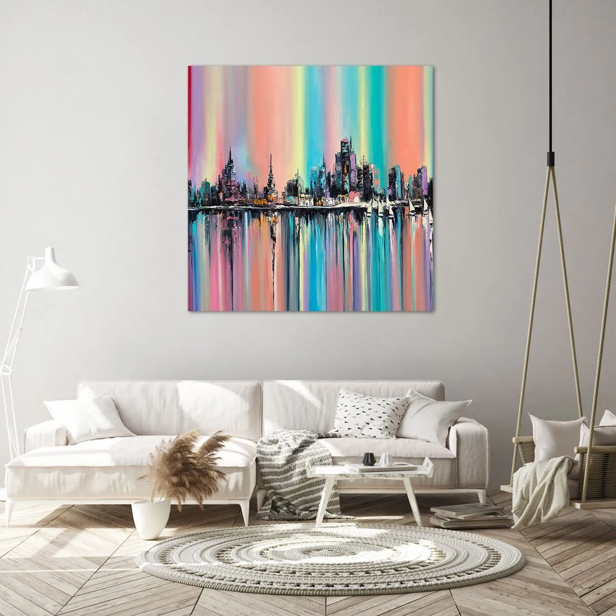 Impression sur toile - Image sur toile - Noyé par la lumière de la nuit - 70x70 cm