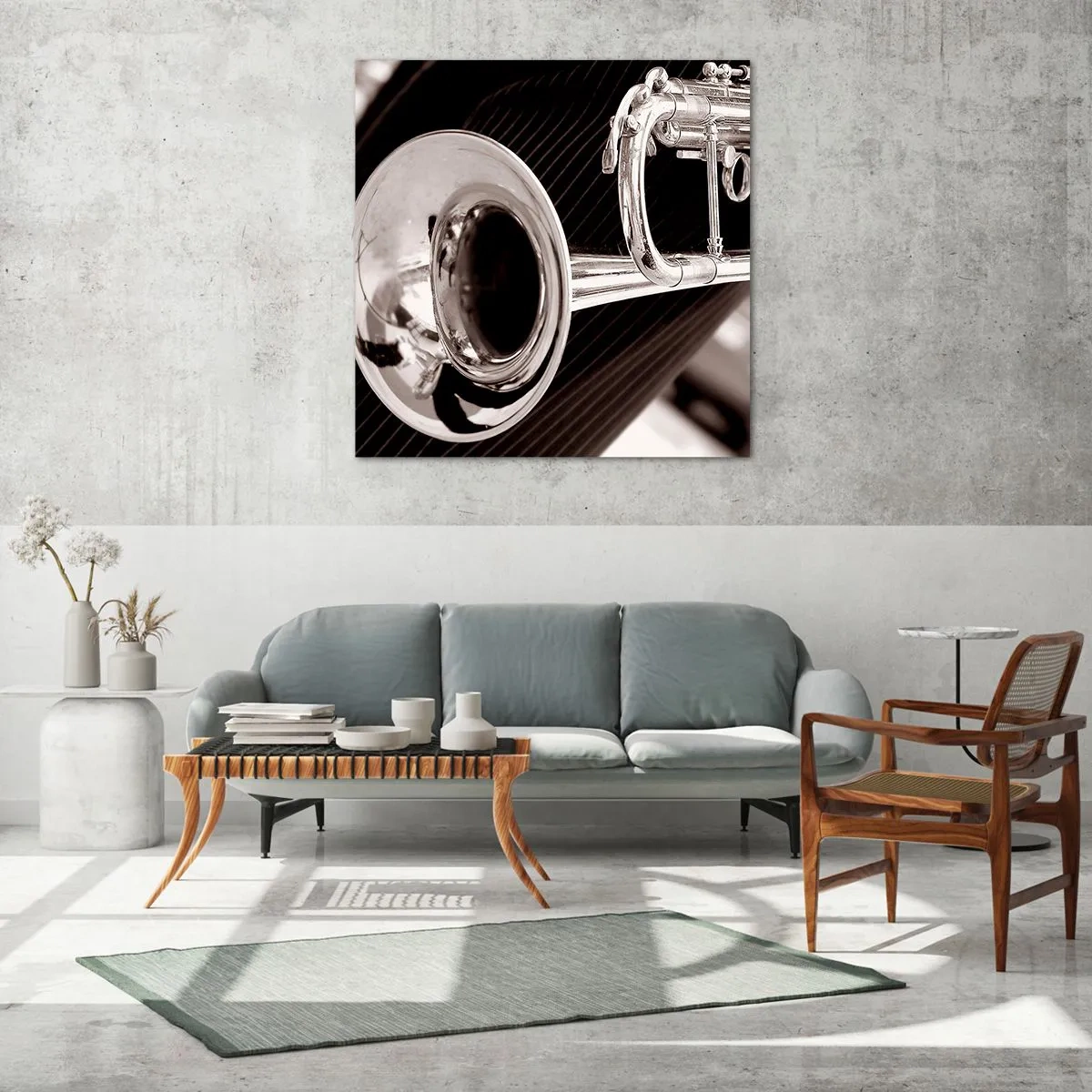 Impression sur verre - Image sur verre - Voyage musical vers les années 30 - 40x40 cm