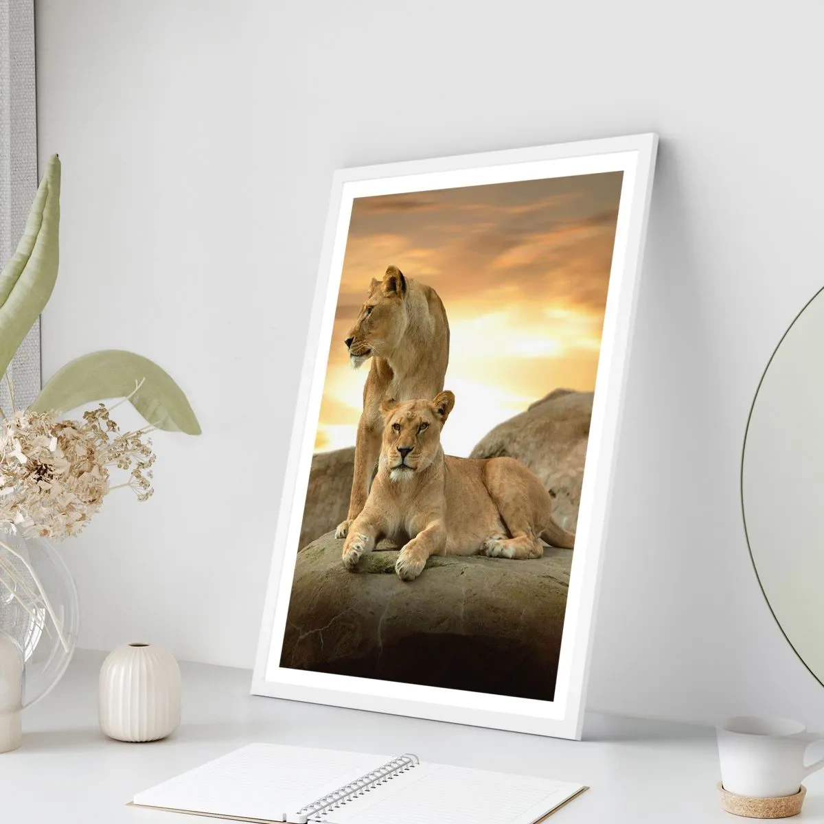 Affiche dans un cadre blanc - Poster - Majesté royale - 50x70 cm