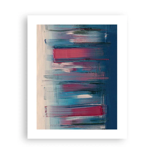 Affiche - Poster - Composition verticale en bleu et rouge - 40x50 cm